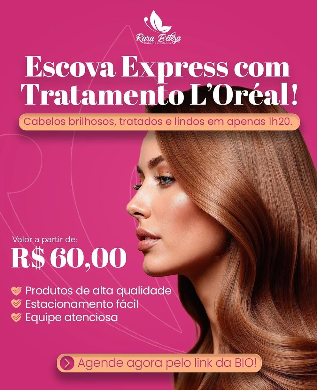 Folder Escova Express com Tratamento L'Oréal da Rara Beleza